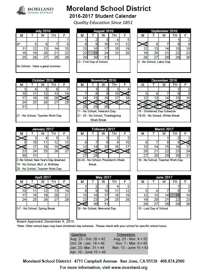 Monta Vista High School Cupertino Calendar mindergala